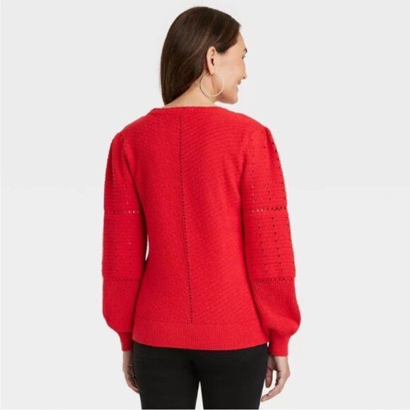 Knox Rose Crewneck Pointelle Sweater - Picture 2 of 3